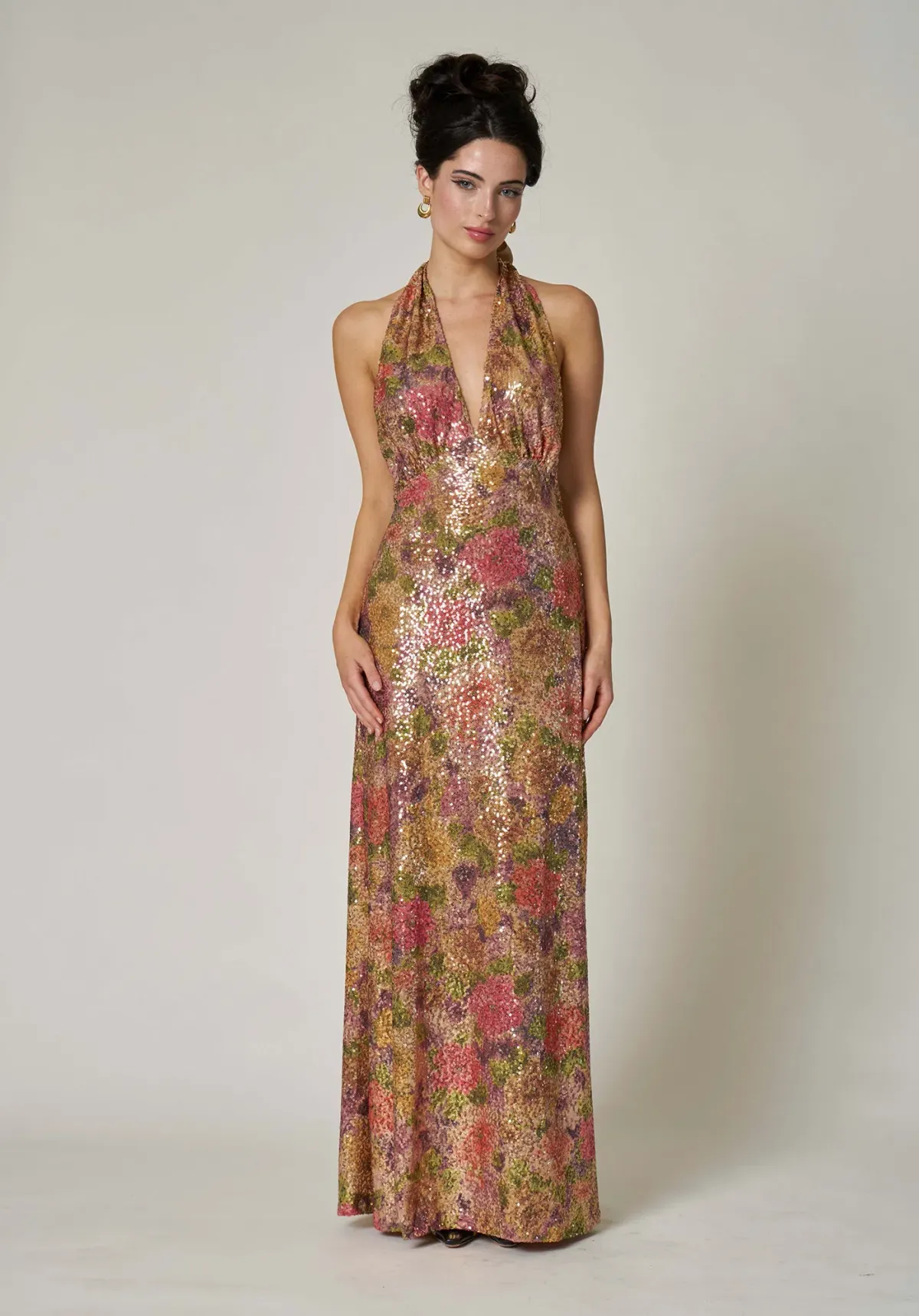 Fait Par Foutch Liana Maxi Dress Fleur Print Sequin Size XXS / AU 4 - Image 4