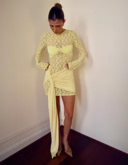 Deconduarte Ortigia Mini Dress Baby Yellow Size S / AU 8 for rent on The Volte - image 2