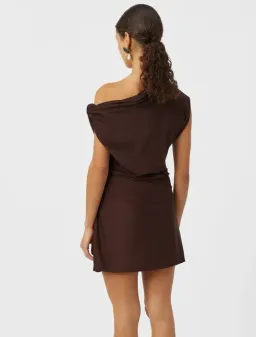 Camilla and Marc Annalise Mini Dress Chocolate Brown Size 8 for rent on The Volte - image 2