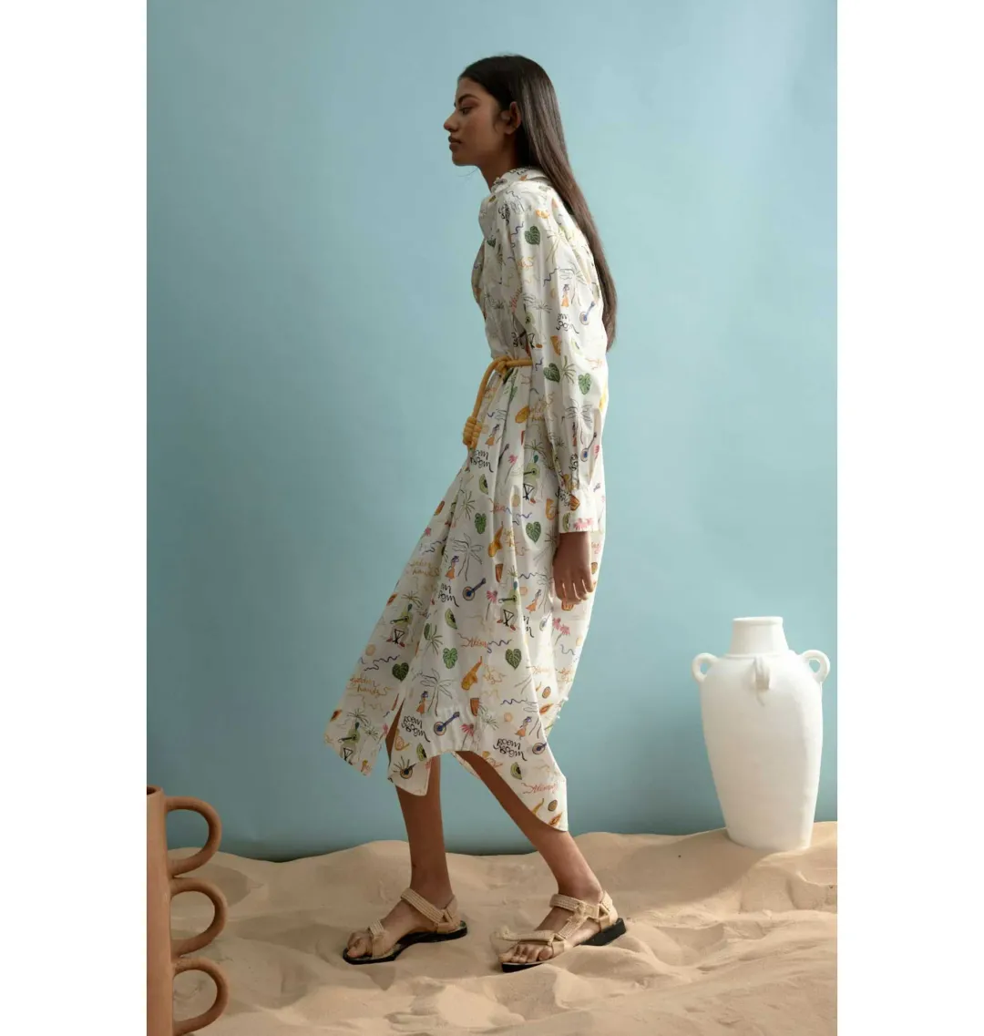 Alemais Golden Hands Shirt Dress Multi Size AU 8 for rent on The Volte - main image
