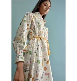 Alemais Golden Hands Shirt Dress Multi Size AU 8 for rent on The Volte - image 2