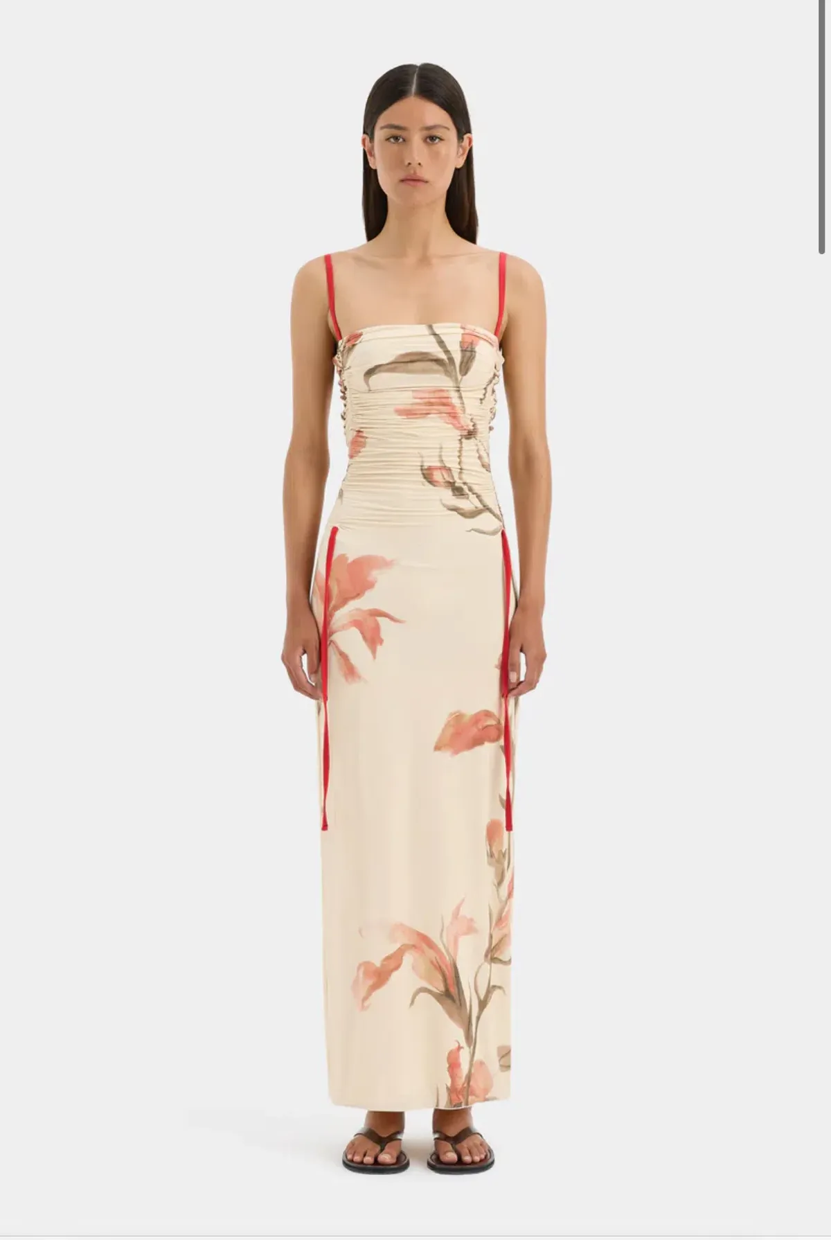 Sir The Label Hana Ruched Midi Dress Size AU 6 for rent on The Volte - main image