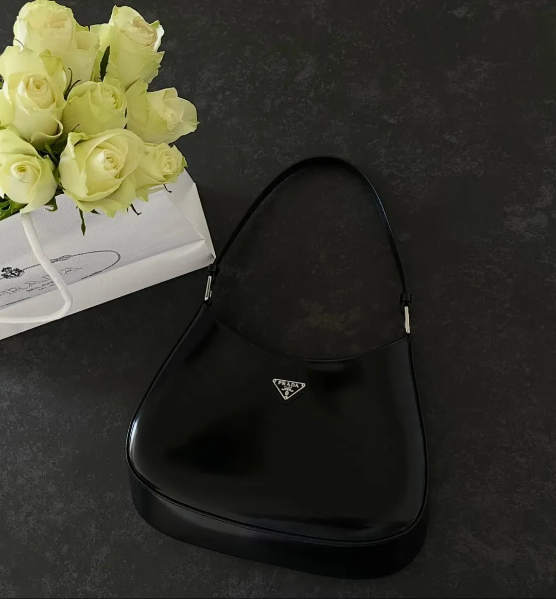 Prada Black Cleo Shoulder Bag for rent on The Volte - main image