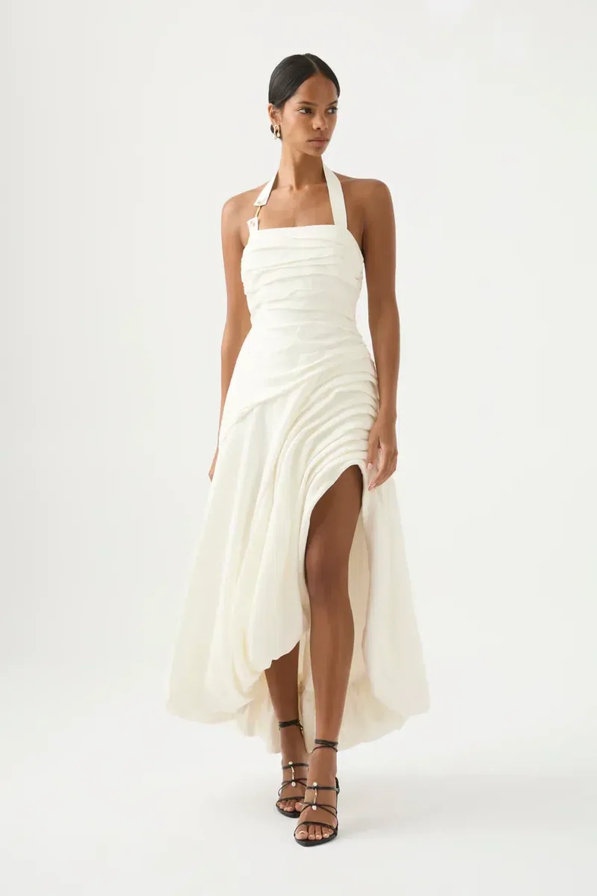 Aje Mika Draped Split Maxi Dress for rent on The Volte - main image