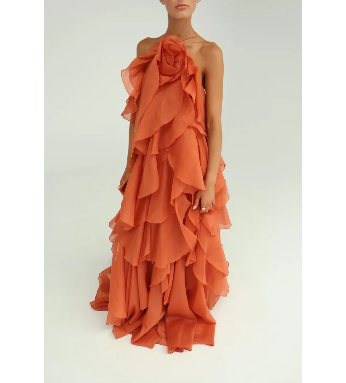AJE Pandorea Layered Maxi Dress Cora Clay Size 8 - Image 3