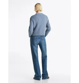 Tommy Hilfiger Gold-Tone Button Textured Cardigan Blue Size M/Au 10 for rent on The Volte - image 4