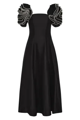Aje Twyla Midi Dress Black Size 10 for rent on The Volte - image 1