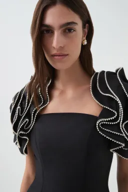 Aje Twyla Midi Dress Black Size 10 for rent on The Volte - image 4