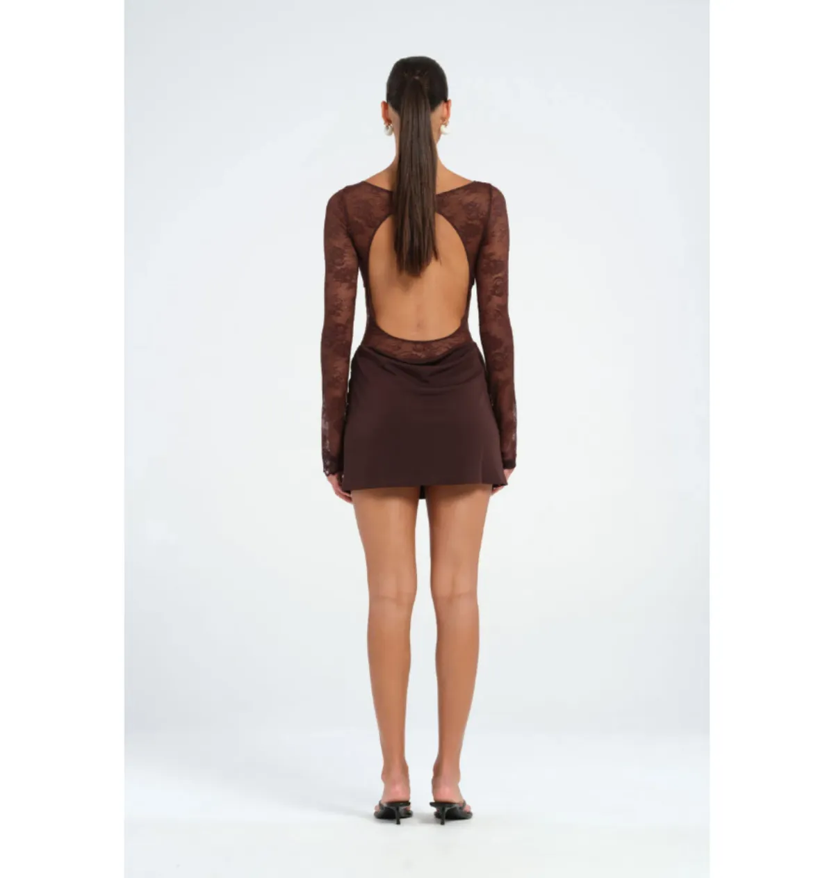 Benni Oskar Mini Dress Brown Size AU 6 - Image 3