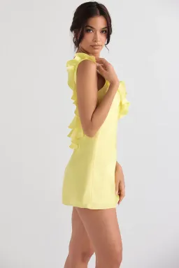 House of CB Tink Buttercup Satin Ruffle Mini Dress Size 6 for rent on The Volte - image 2