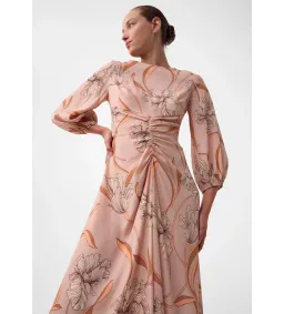 Morrison Martinique Rouched Midi Dress Blush Floral Print Size 4/AU 14 for rent on The Volte - image 4