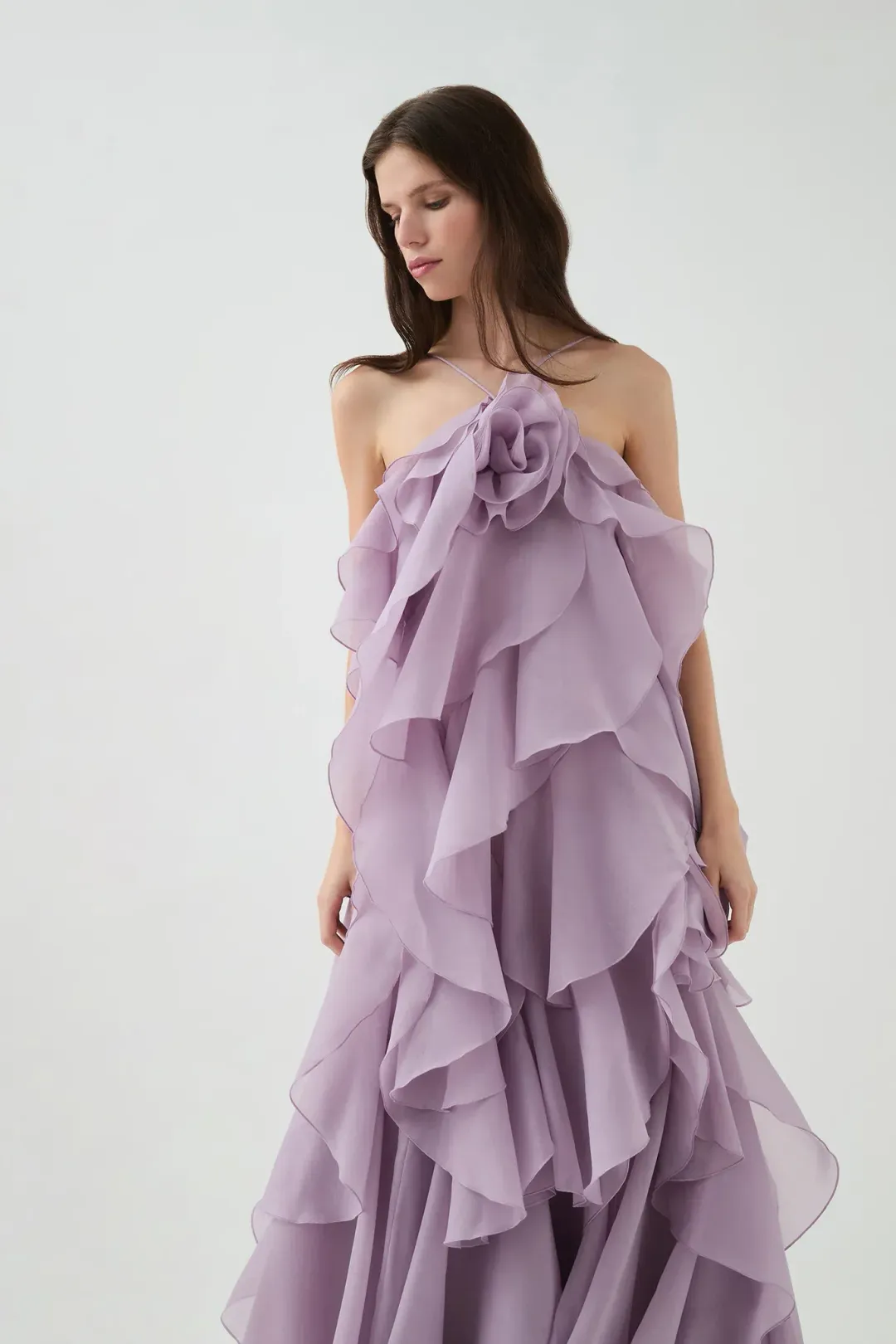 Aje Pandorea Layered Maxi Dress in Lilac Size 6 for rent on The Volte - main image