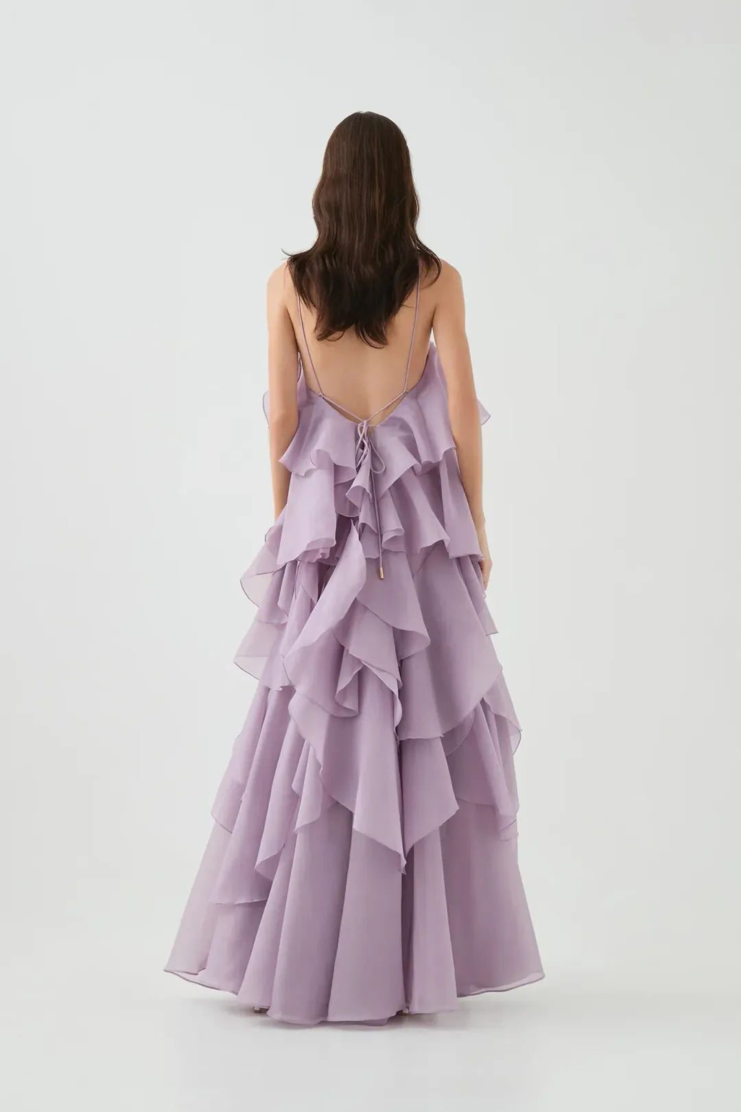 Aje Pandorea Layered Maxi Dress in Lilac Size 12 for rent on The Volte - main image