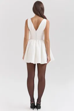House Of Cb Emmeliette Satin Mini Dress Ivory Size S/au 8 for rent on The Volte - image 6