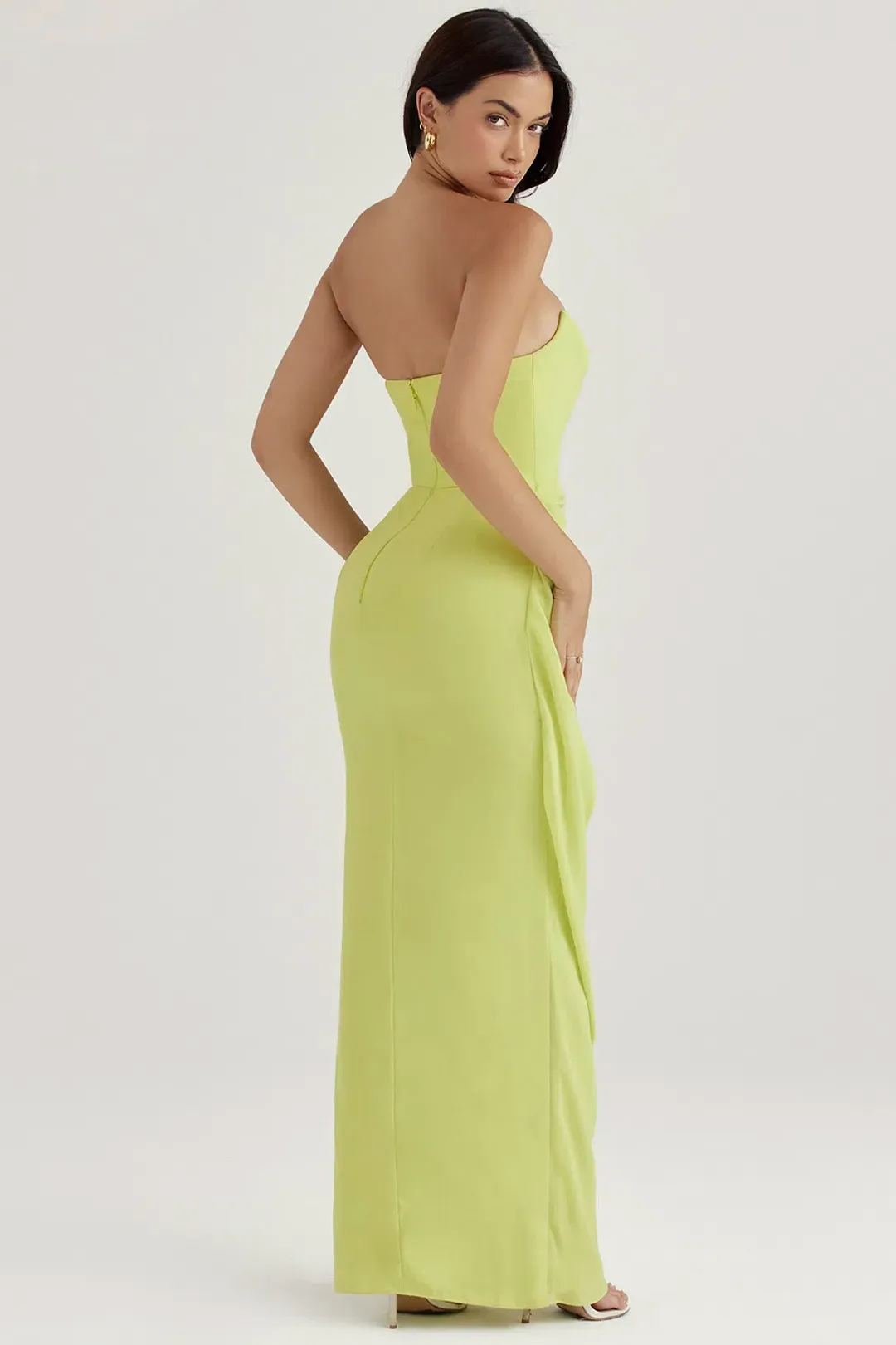 House Of CB Adrienne Lime Strapless Gown Maxi Size AU 6 for rent on The Volte - main image