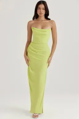 House Of CB Adrienne Lime Strapless Gown Maxi Size AU 6 for rent on The Volte - image 8