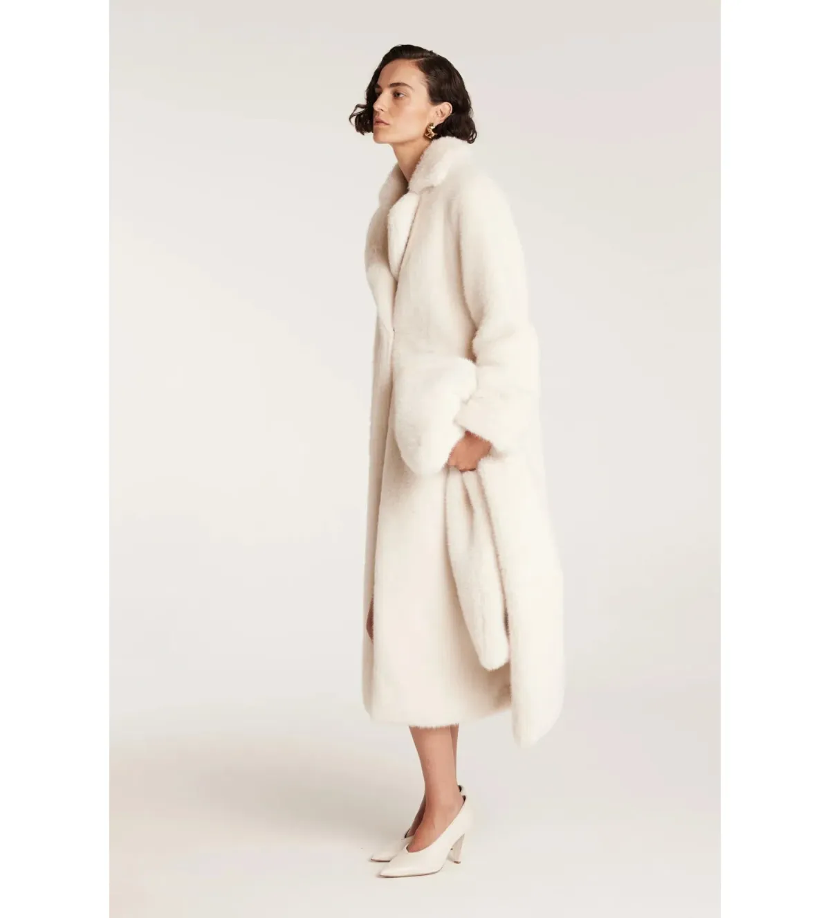 Perri Cutten The Shag Coat Ecru One Size M/AU 10 - Image 2