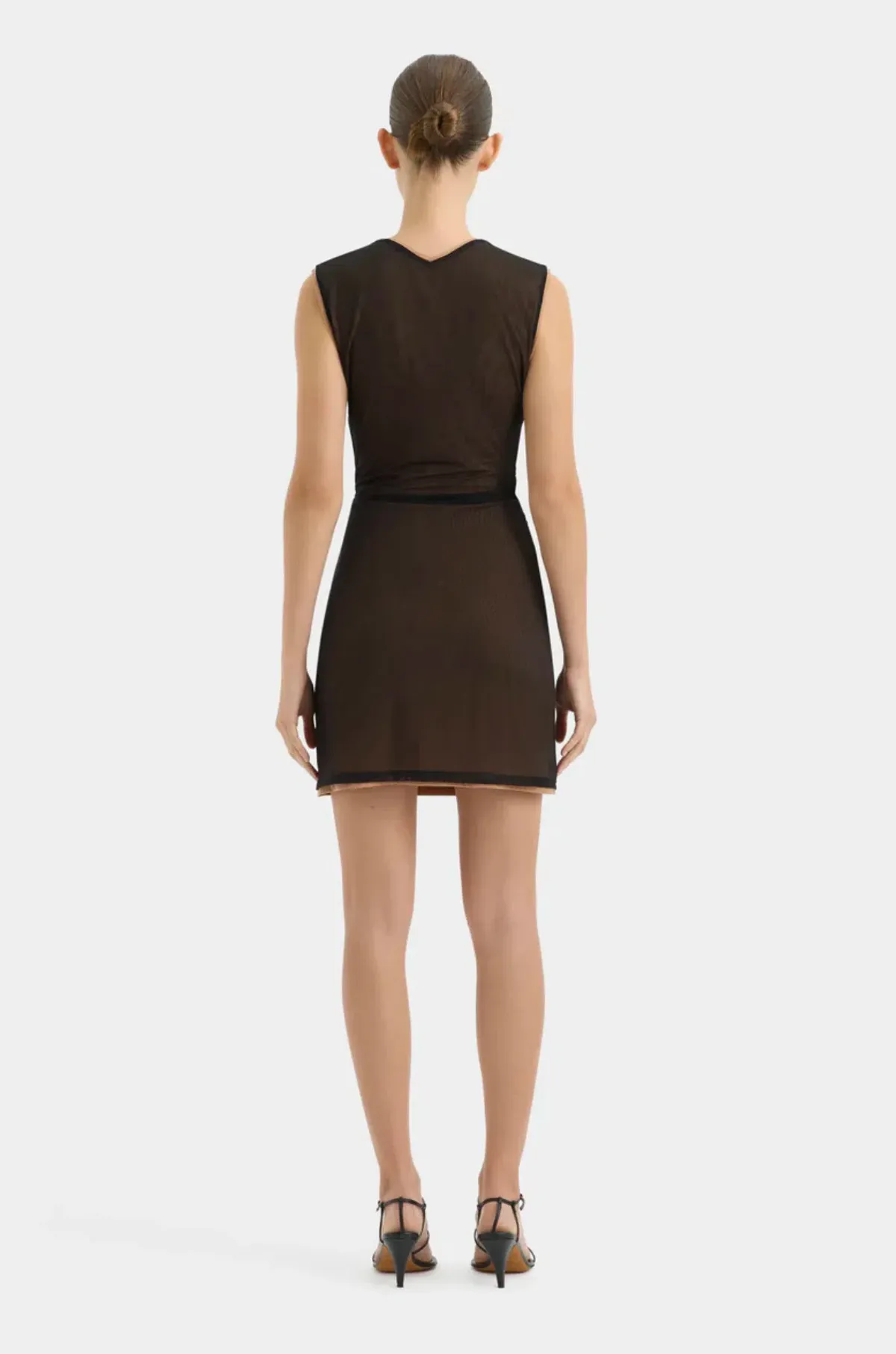 Sir the Label Delta Overlay Mini Dress Sepia Size AU 6 - Image 5