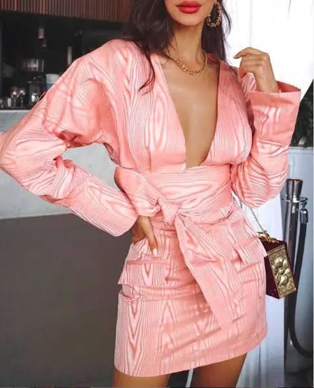 Manning Cartell Mini Mode Wrap Top and Skirt Pink Size 8 for rent on The Volte - main image