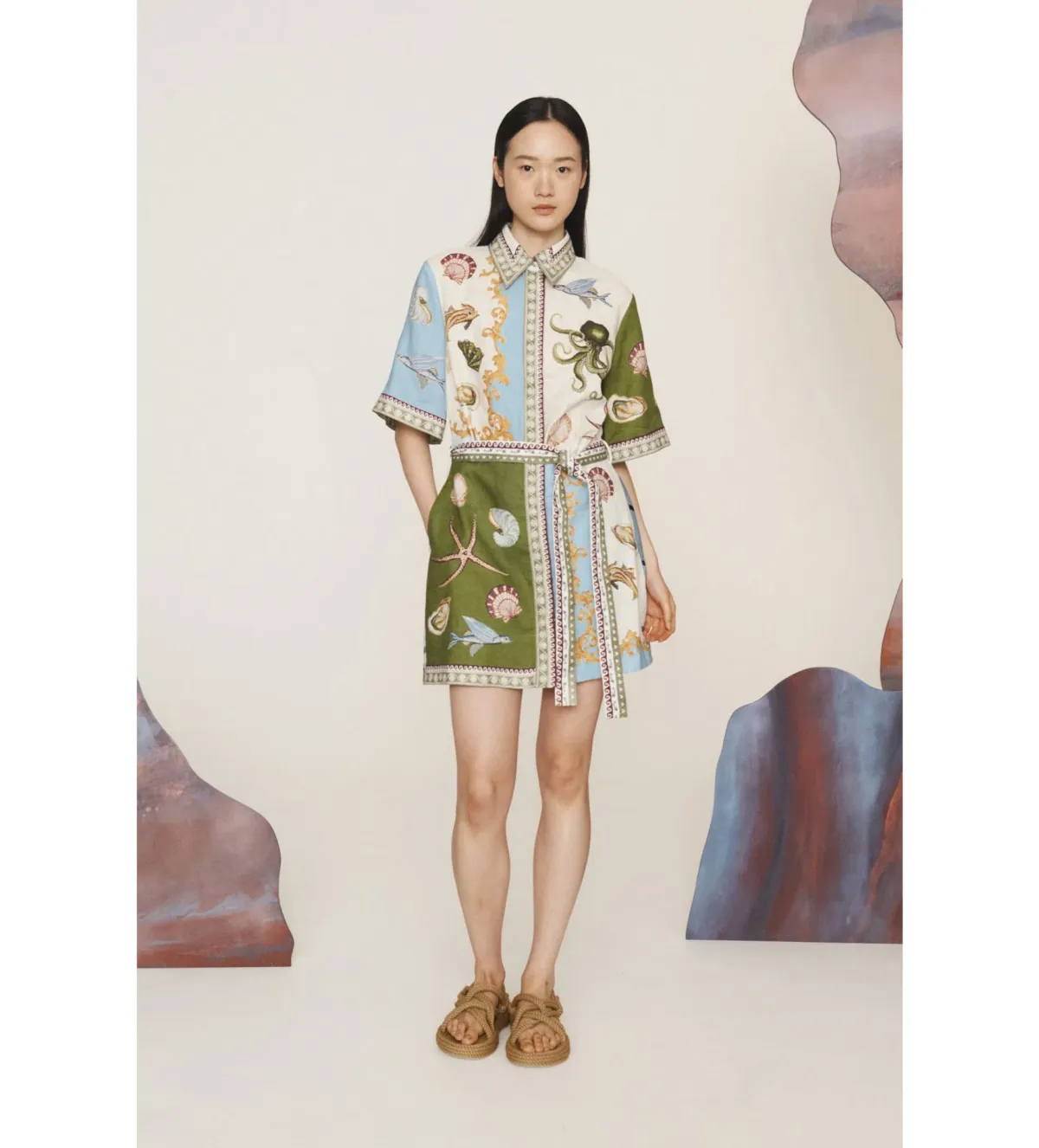 Alemais Bath House Mini Dress Multi Size 6 - Image 1