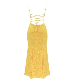 House of CB Joan Lace Up Back Maxi Dress Apricot Size XS/AU 6 for rent on The Volte - image 9