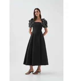 Aje Twyla Midi Dress Black Size 12 for rent on The Volte - image 2