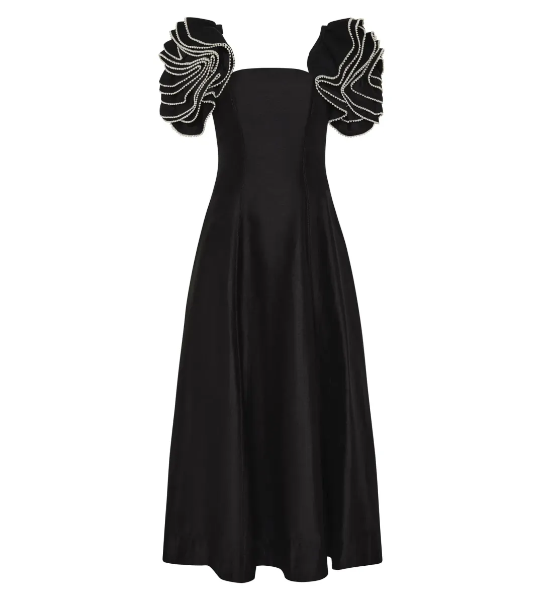 Aje Twyla Midi Dress Black Size 12 for rent on The Volte - main image