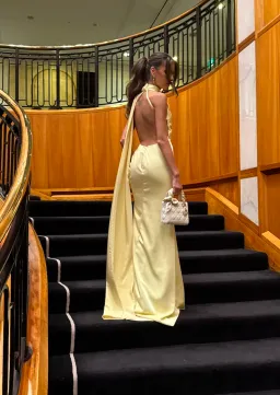 Alamour The Label Gown Custom Yellow Size 4 for rent on The Volte - image 2