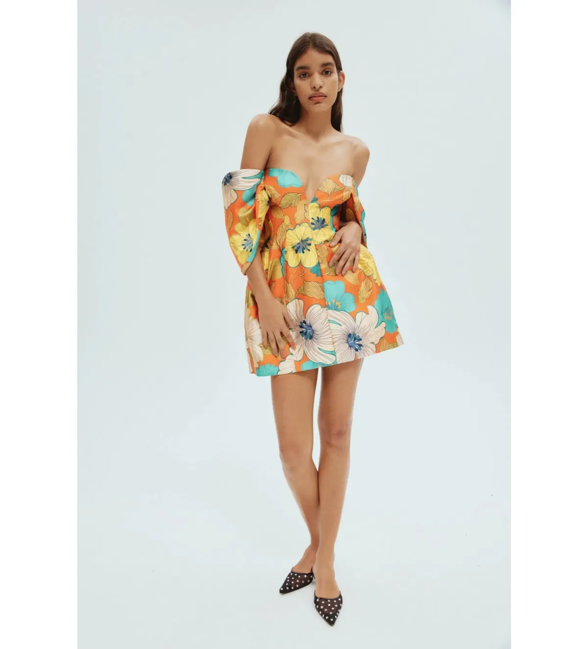 Alemais Piato Sculpt Mini Dress Floral Size 6 - Image 1