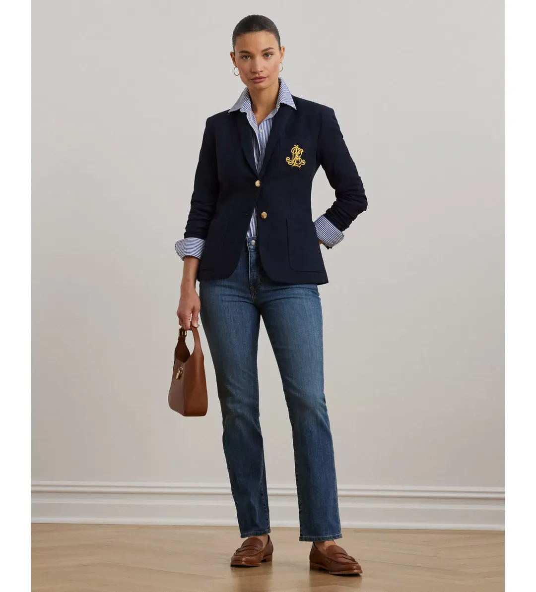 Polo Ralph Lauren Navy Knit Cotton Blazer Size US 12 / AU 16 for rent on The Volte - main image