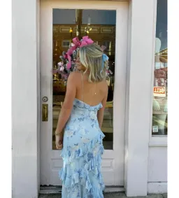 LoveShackFancy Whisper Blue Rialto Maxi in Blue Size US4/ AU 8 for rent on The Volte - image 3
