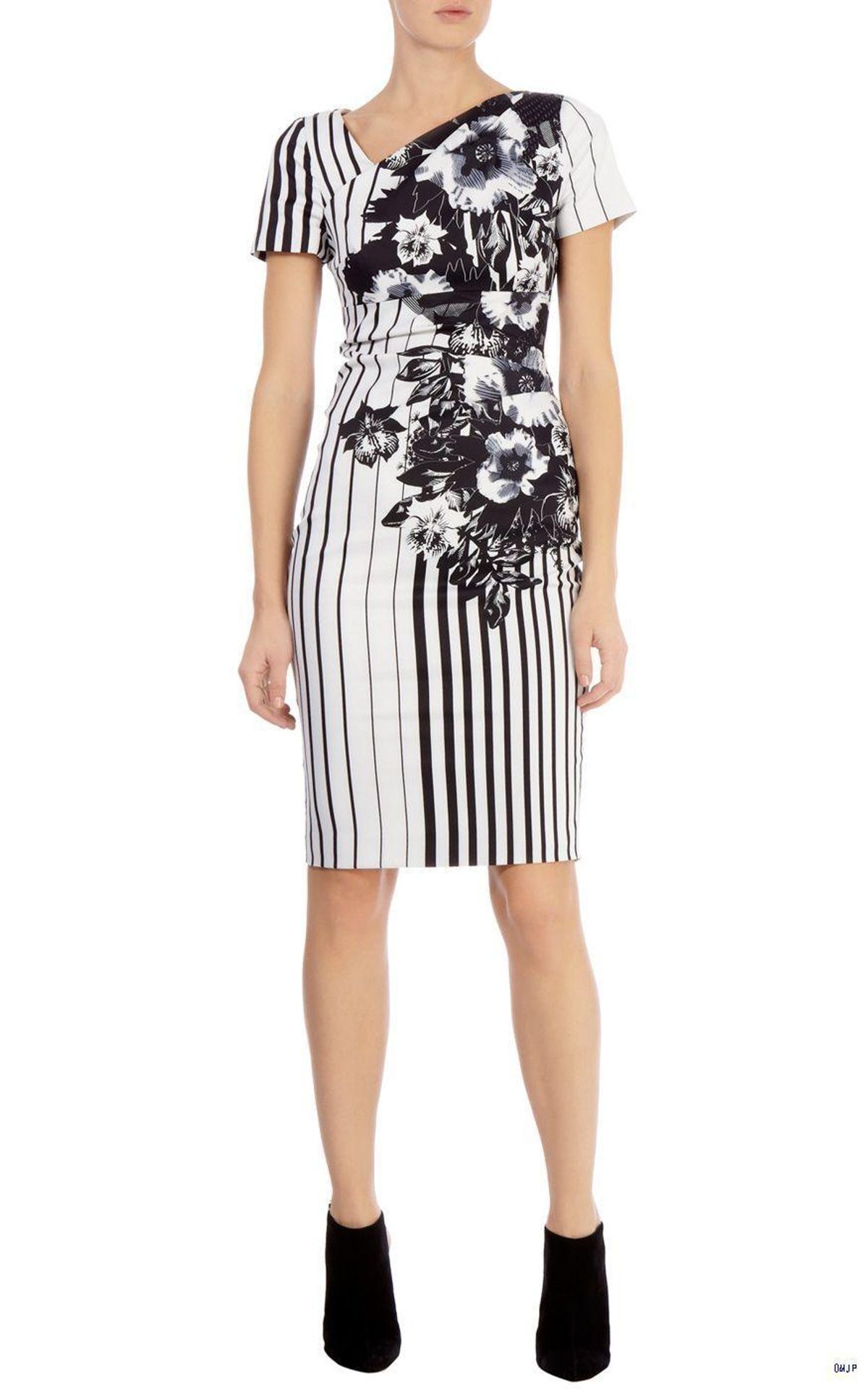Karen Millen Short Sleeved Midi Dress Print Size 6 - Image 1