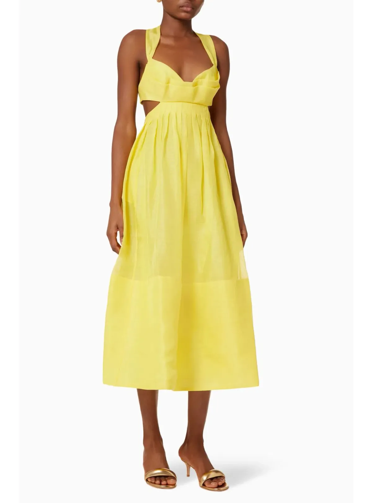 Zimmermann Botanica Bralette Midi Gown Sunshine Yellow Size 0 / AU 8 for rent on The Volte - main image