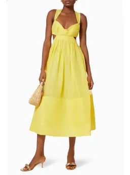 Zimmermann Botanica Bralette Midi Gown Sunshine Yellow Size 0 / AU 8 for rent on The Volte - image 4