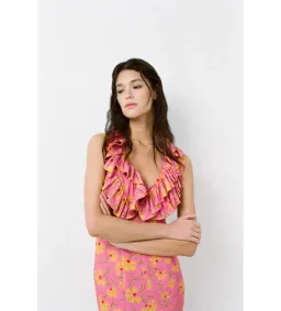 The Wolf Gang Circe Ruffle Maxi Dress Candy Floral Size AU 6 for rent on The Volte - image 5