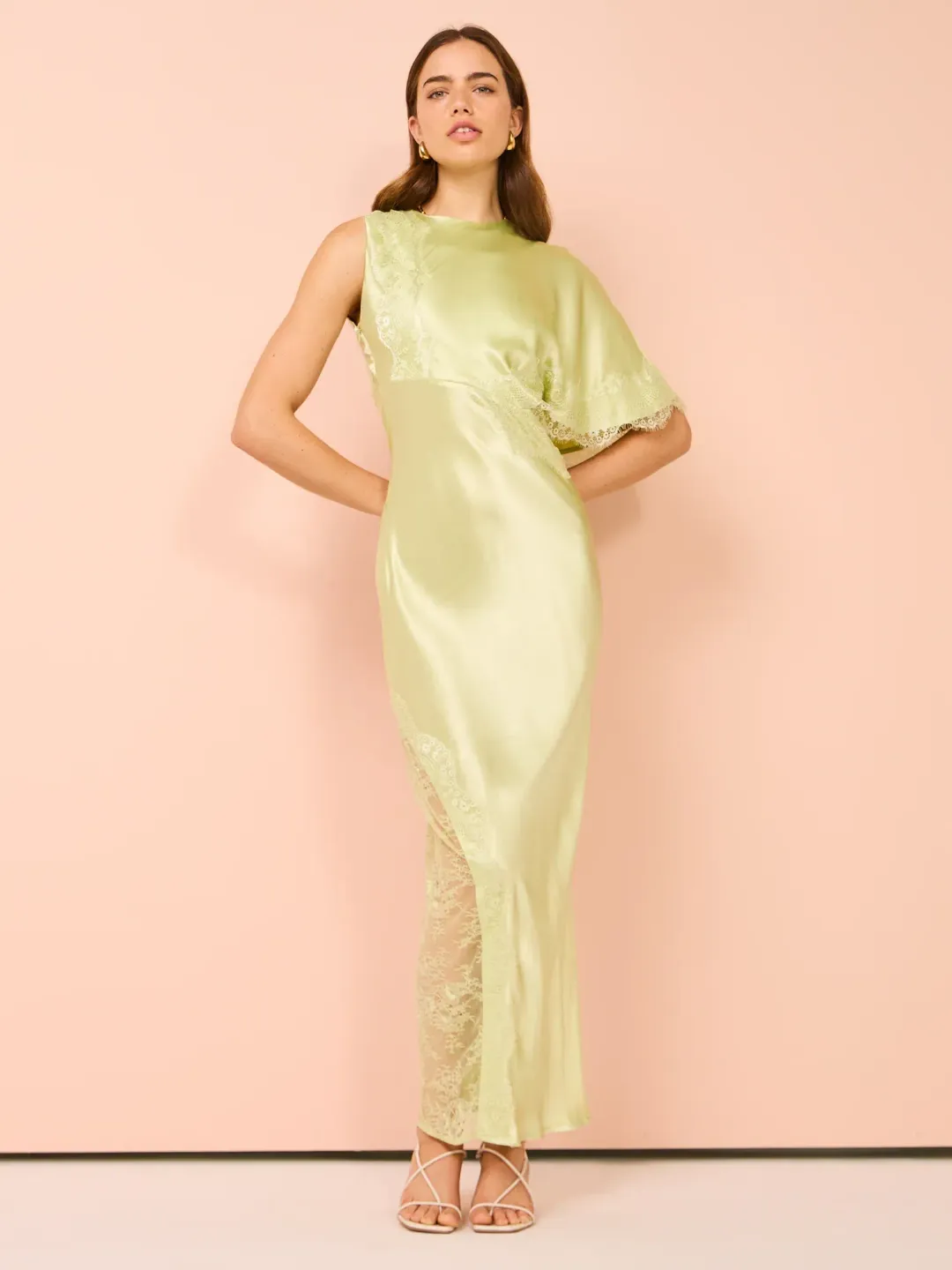 Nicky Asymmetric Sleeve Maxi Dress Size S/ AU 8 for rent on The Volte - main image