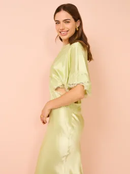 Nicky Asymmetric Sleeve Maxi Dress Size S/ AU 8 for rent on The Volte - image 3