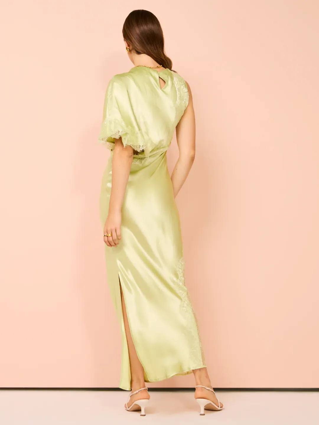 Nicky Asymmetric Sleeve Maxi Dress Size S/ AU 8 for rent on The Volte - main image