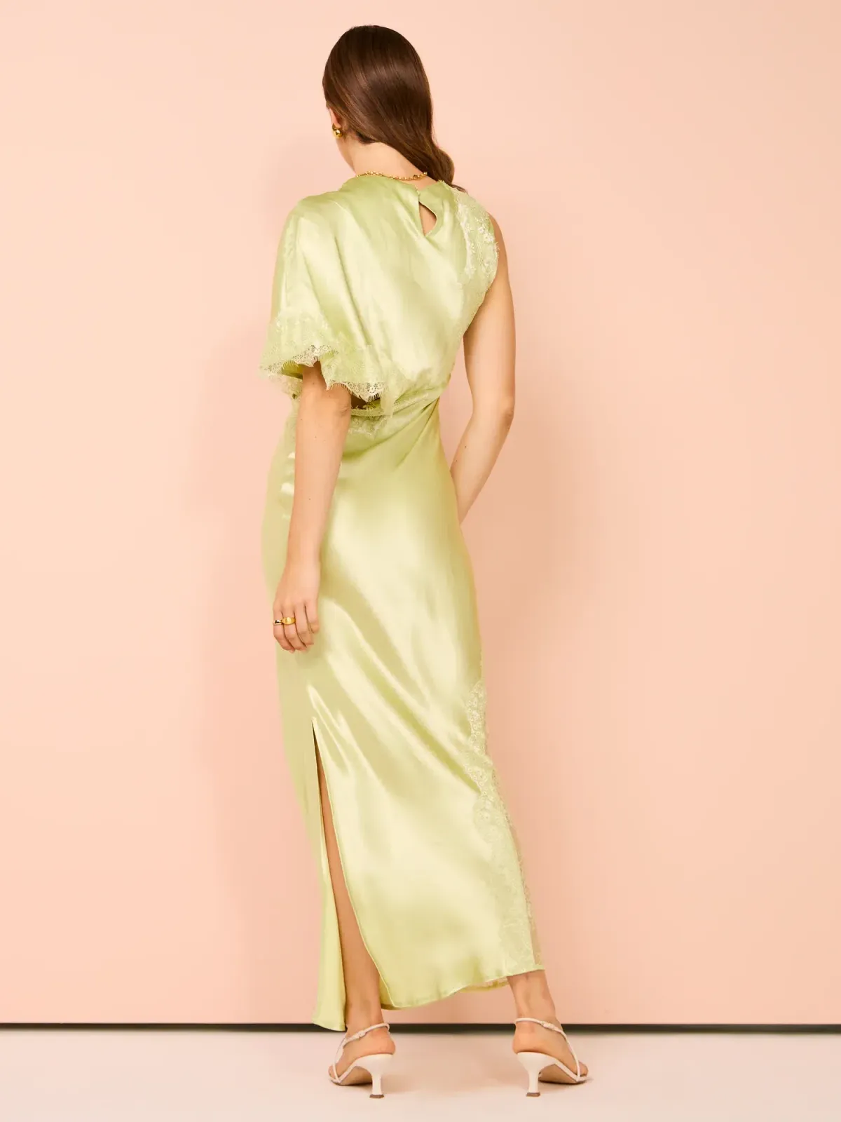 Nicky Asymmetric Sleeve Maxi Dress Size S/ AU 8 for rent on The Volte - main image