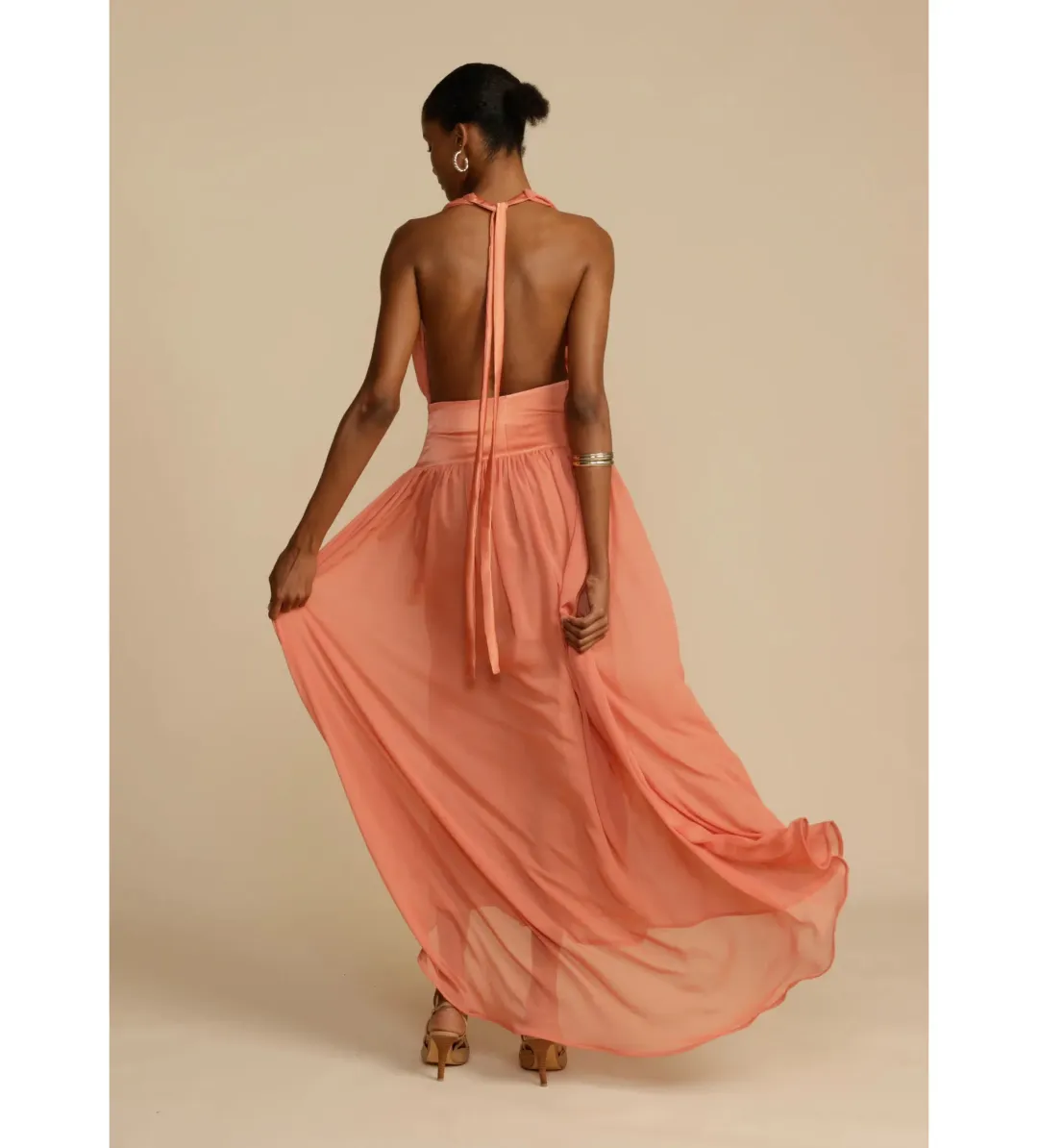 Arcina Ori Serena Dress Coral Size AU 6 for rent on The Volte - main image