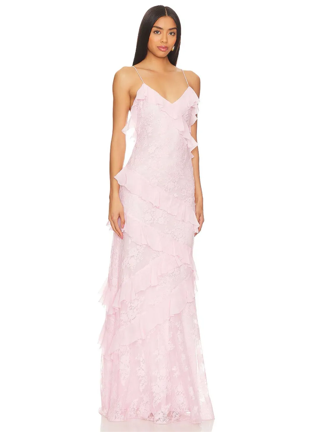 LoveShackFancy Rialto Maxi Dress Rose Latte Pink Size 6 for rent on The Volte - main image
