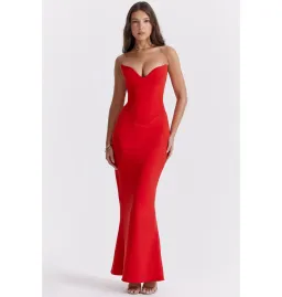 House of CB Tamara Strapless Maxi Dress Cherry Red Size M / AU 10 for rent on The Volte - image 4