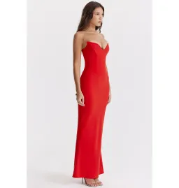 House of CB Tamara Strapless Maxi Dress Cherry Red Size M / AU 10 for rent on The Volte - image 6