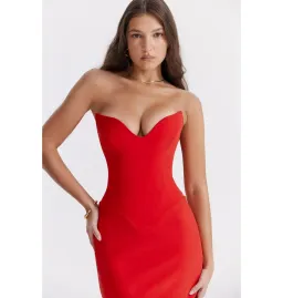 House of CB Tamara Strapless Maxi Dress Cherry Red Size M / AU 10 for rent on The Volte - image 5