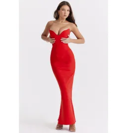 House of CB Tamara Strapless Maxi Dress Cherry Red Size M / AU 10 for rent on The Volte - image 3