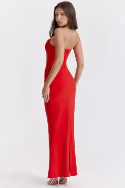 House of CB Tamara Strapless Maxi Dress Cherry Red Size S / AU 8 for rent on The Volte - image 3