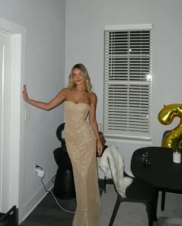 Mirror Palais Starlite Glitter Mesh Dress Diamond Sand Size XS / AU 6 for rent on The Volte - image 5