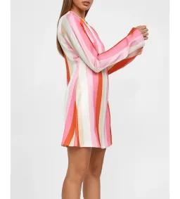 By Johnny Multi Stripe Shift Mini Dress in Multi Size 8 for rent on The Volte - image 2