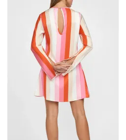 By Johnny Multi Stripe Shift Mini Dress in Multi Size 8 for rent on The Volte - image 3