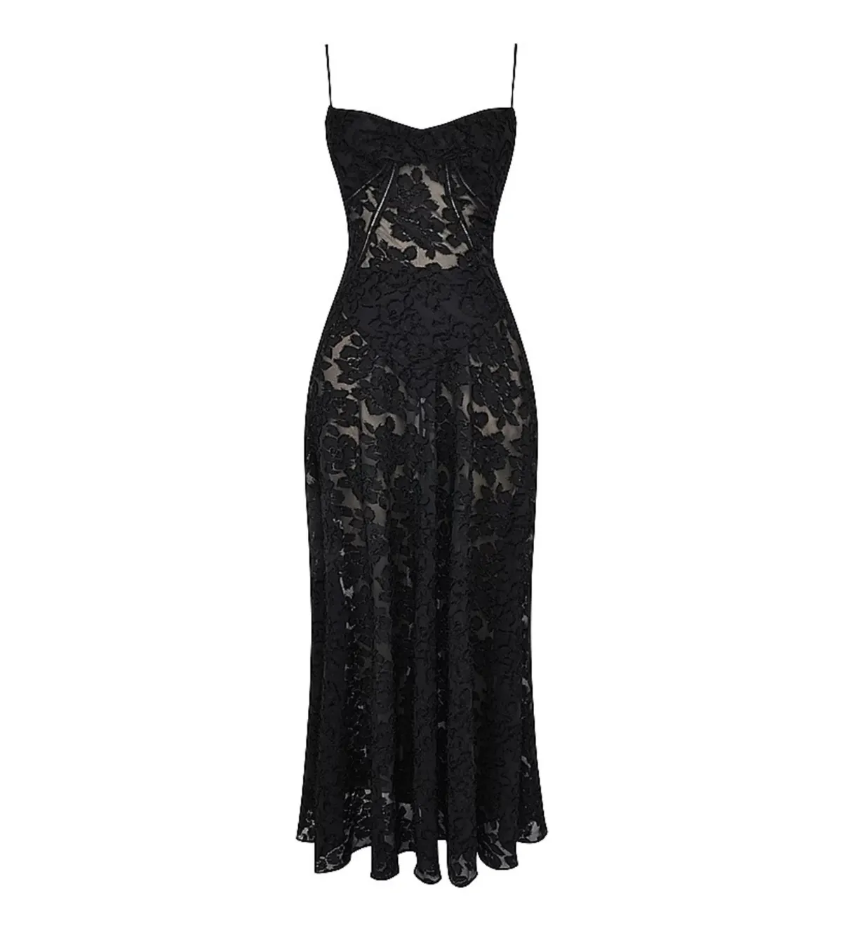 House of CB Seren Floral Lace Back Maxi Dress Black Size S/AU 8 - Image 6